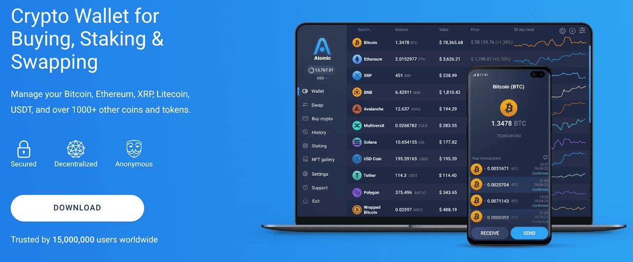 Atomic Wallet界面展示