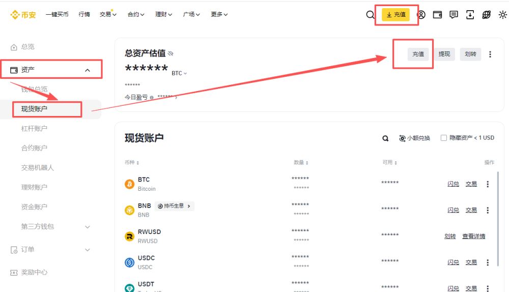 币安钱包地址查看方法