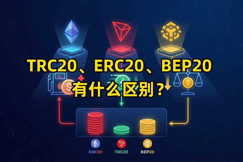 TRC20、ERC20、BEP20有什么区别?新手转账选哪条链手续费最便宜?