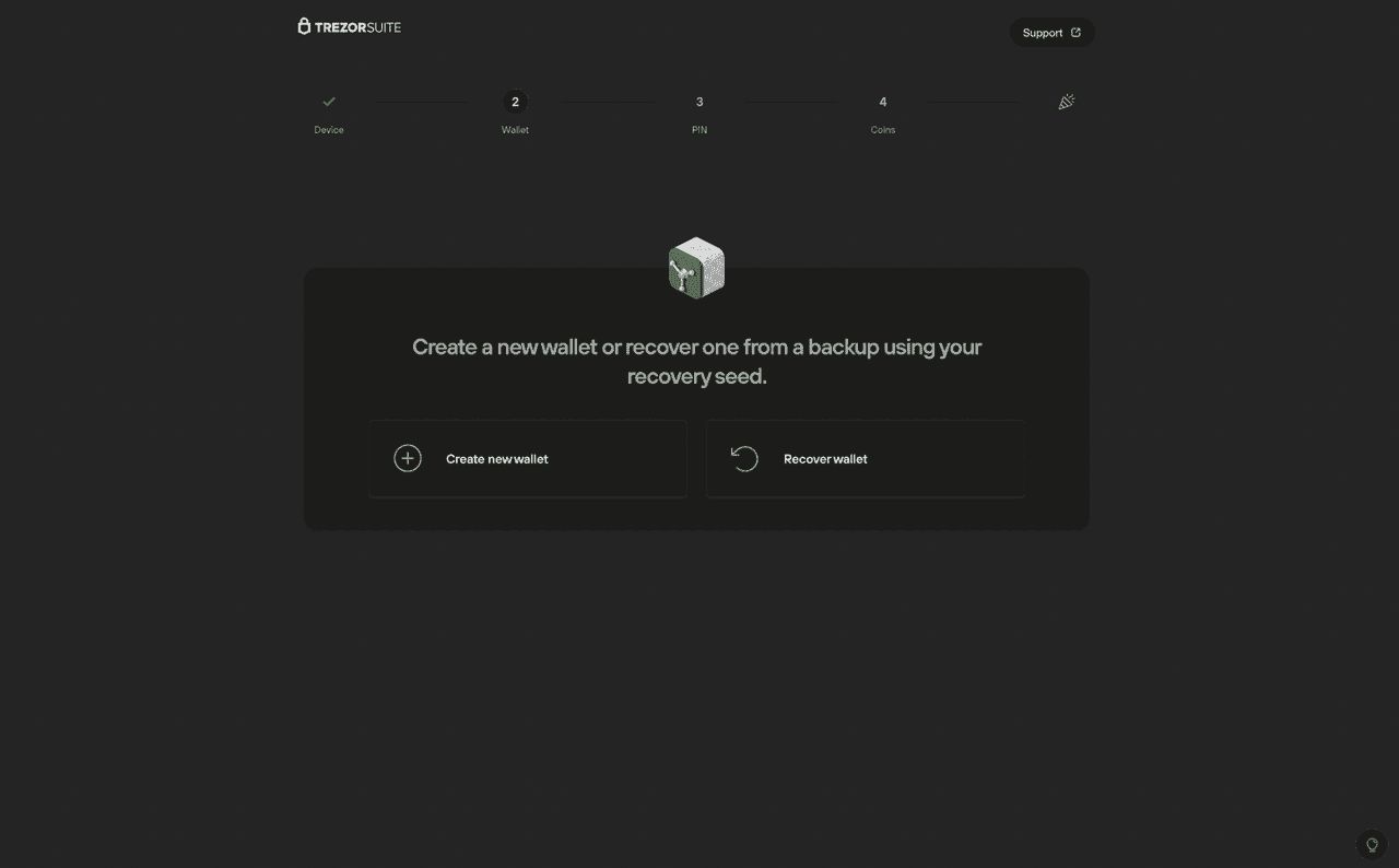 建立新钱包界面