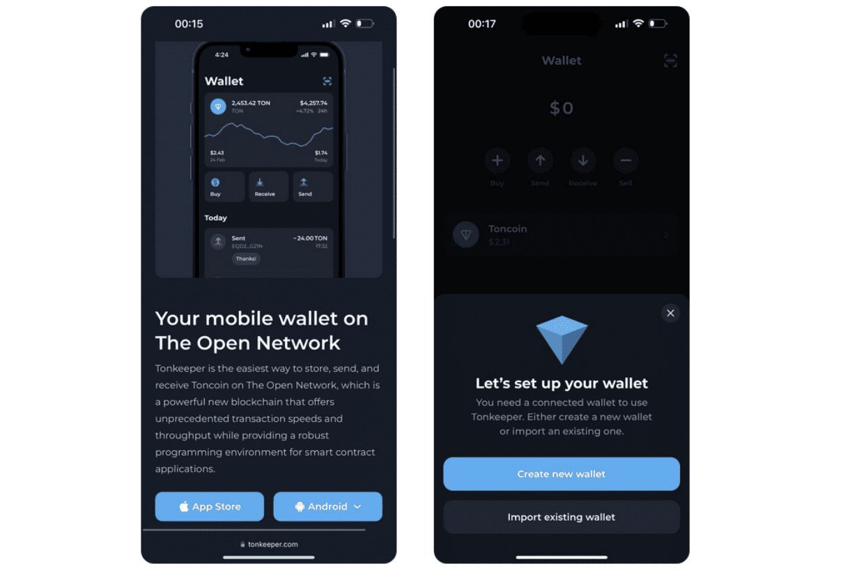 创建新钱包界面