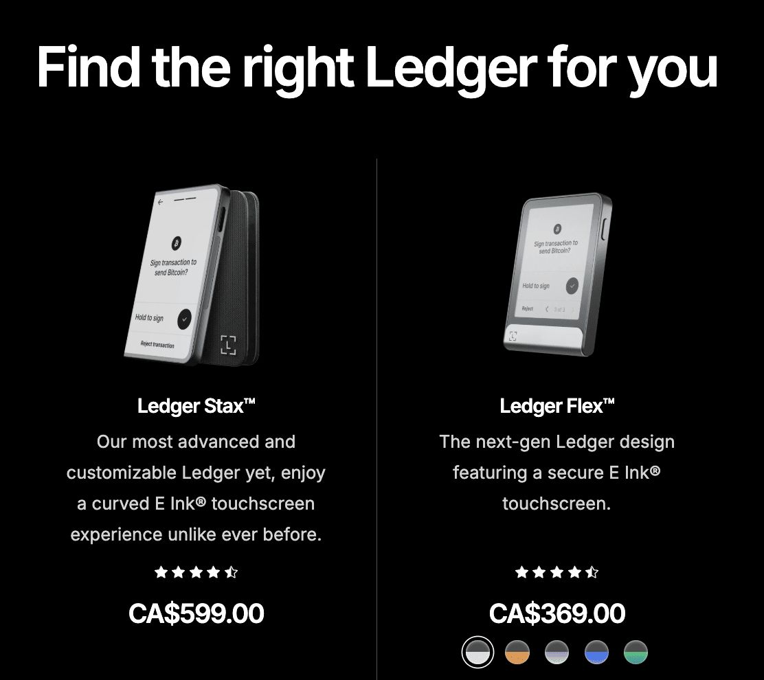 Ledger Stax与Flex对比
