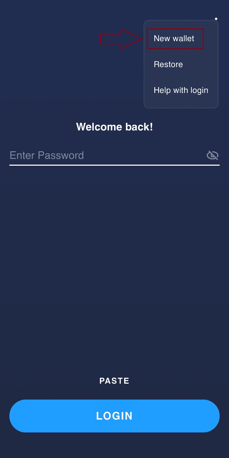 移动端创建钱包界面