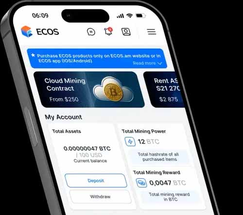 ECOS挖矿平台界面