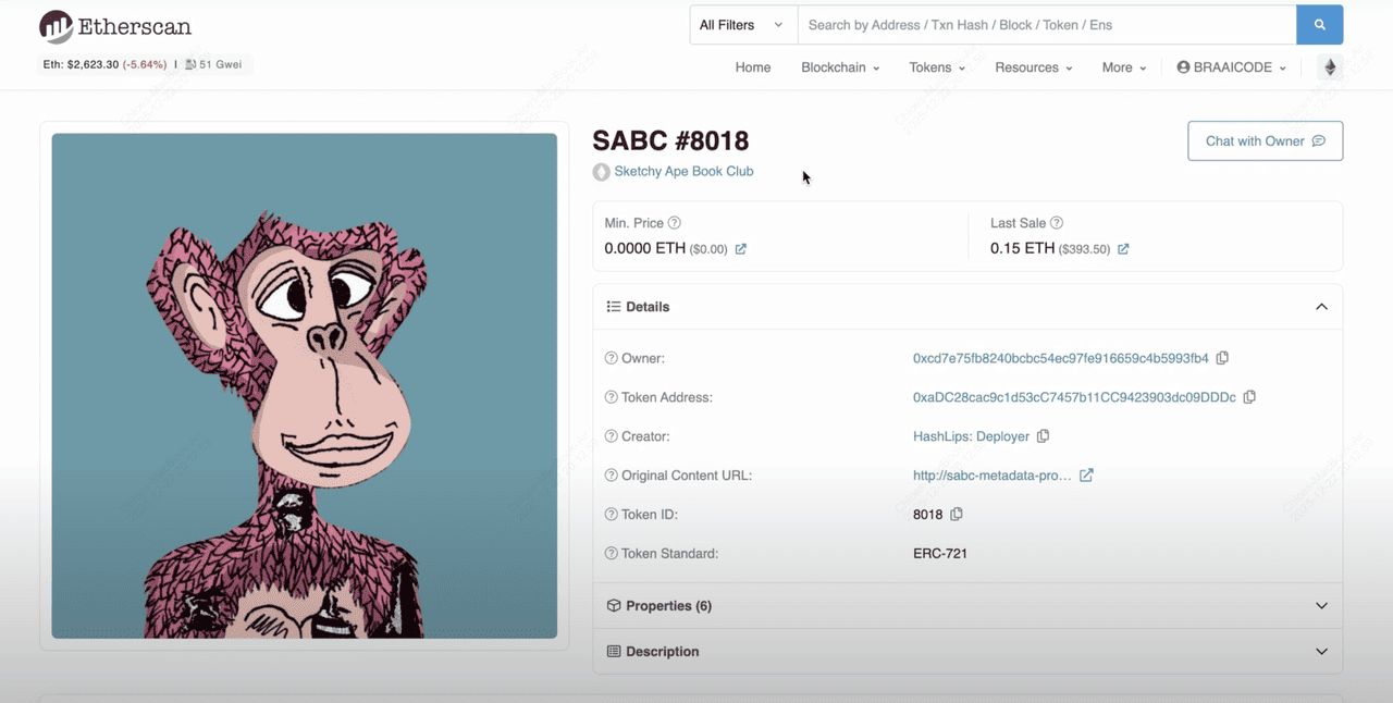 Etherscan NFT查看功能