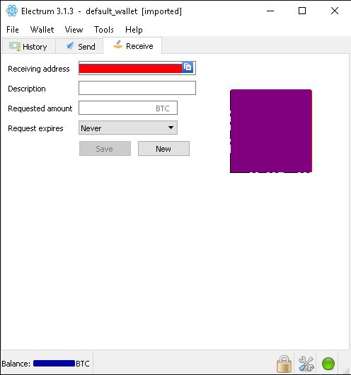 接收比特币界面