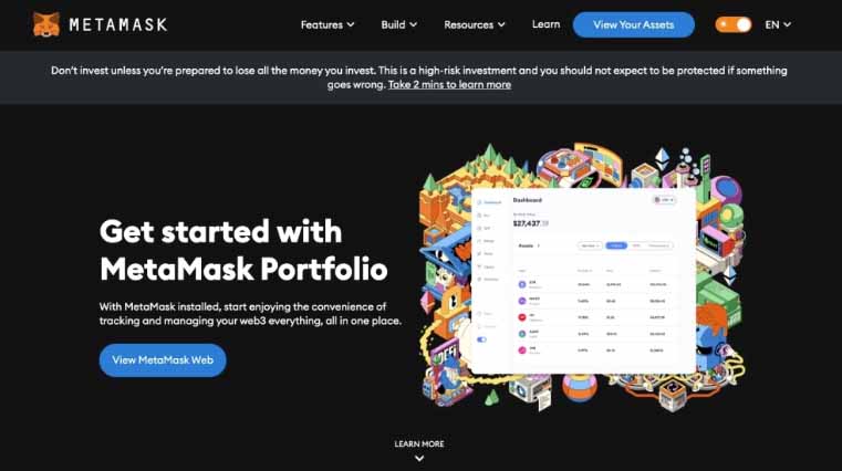 MetaMask钱包界面展示
