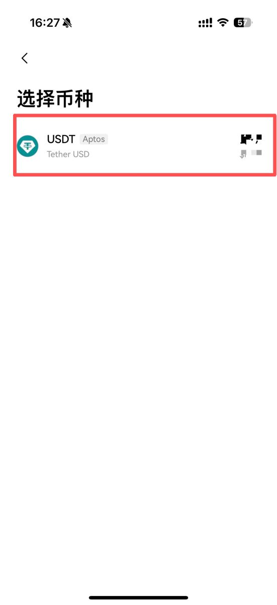币种选择界面