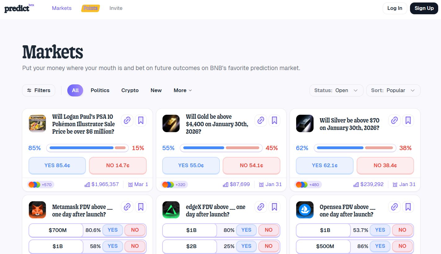 Predict.fun:BNB链上的革命性预测协议,如何赚取积分赢取2026年空投?