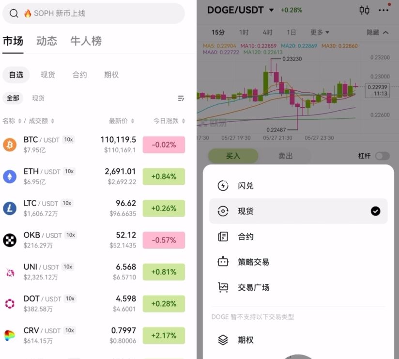 欧易交易界面操作演示