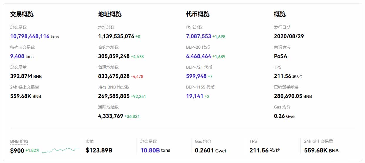 BNB Chain交易概览