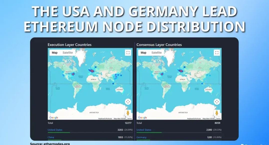 以太坊节点地理分布图