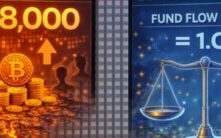 比特币在6.8万美元企稳，资金流比率显示机构参与停滞