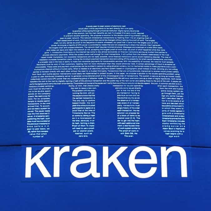 The Bitcoin whitepaper displayed by Kraken on the Williams Racing Formula 1 cars.